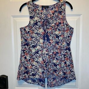 Sanctuary Clothing Women’s Floral Tank Top Lace-Up with Tassels - Size S